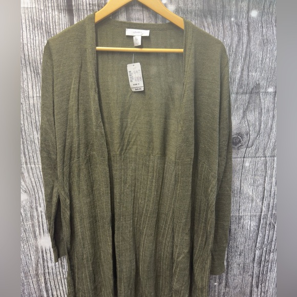 CJ Banks Green Cardigan 1X NWT - Picture 1 of 3